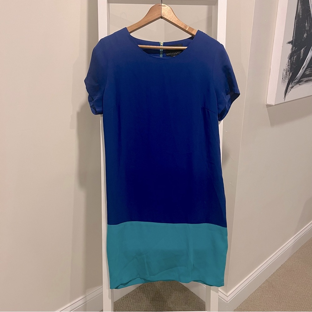 Monochrome Short Sleeve Shift Dress